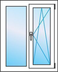 Двухстворчатое окно готовое 1170*1470. Veka Proline