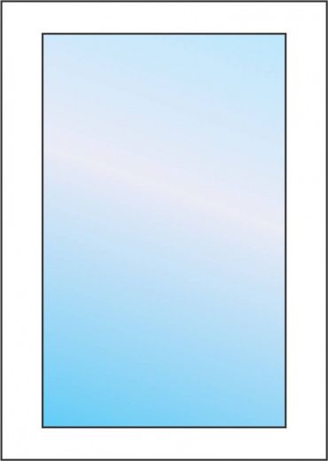 Глухое окно из профиля ВЕКА Softline 70 размером 800 на 1400 мм